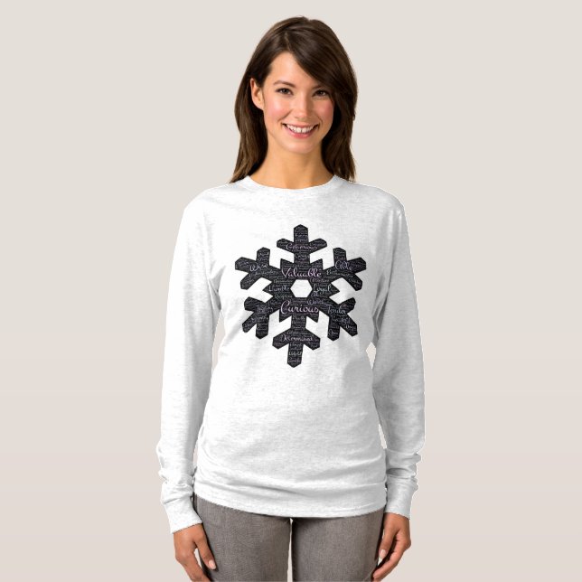 Inspiring Snowflake Shape Long Sleeve T-Shirt (Front Full)