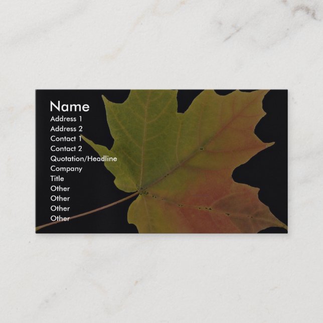 Inspiring Sugar maple leaf Business Card (Front)