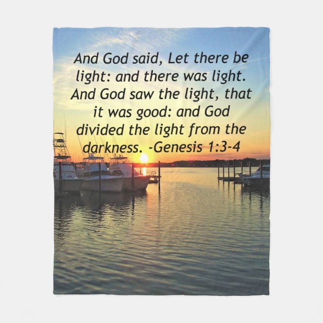 INSPIRING SUNSET GENESIS 1:3 PHOTO DESIGN FLEECE BLANKET (Front)