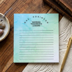 Inspiring Tomorrow's Leaders - Custom Name Teacher Notepad