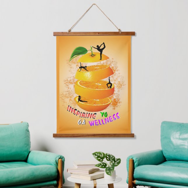 Inspiring Wellness Yoga Hanging Tapestry (Living Room)