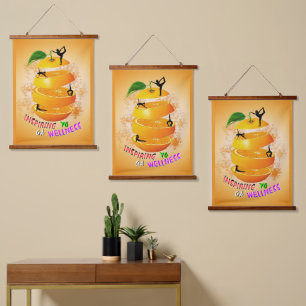 Inspiring Wellness Yoga Hanging Tapestry
