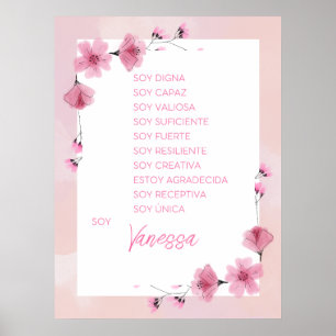 Inspiring your journey with affirmations Spanish  Poster