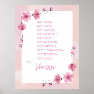 Inspiring your journey with affirmations Spanish  Poster