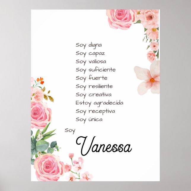 Inspiring your journey with affirmations Spanish  Poster (Front)