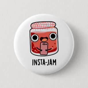 Insta-jam Funny Social Media Jam Pun 6 Cm Round Badge
