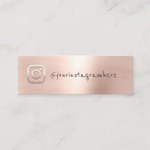 Instagra Social Media Logo Event Blog Rose Glitter Mini Business Card