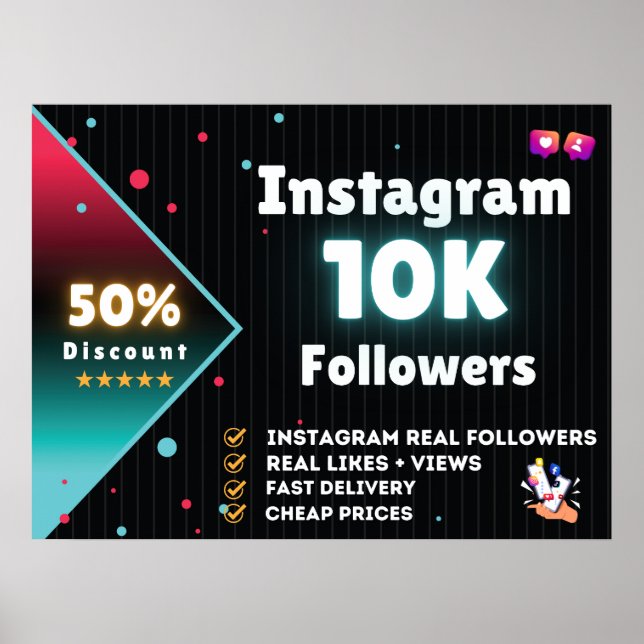 Instagram 10K Followers | Buy Instagram Followers Poster (Front)