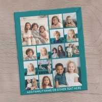 Instagram 14 Photo Collage with text area - teal