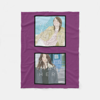 Instagram 2-Photo Violet Custom Fleece Blanket