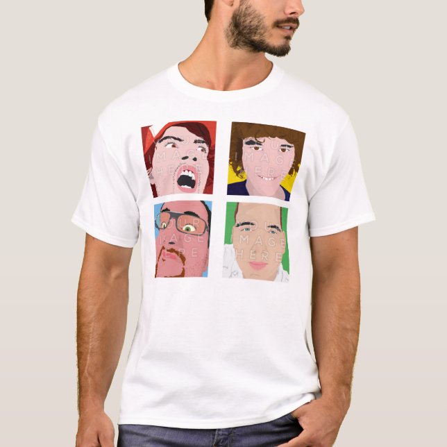 Instagram 4 Photo Men's Custom Shirt Design (Front)