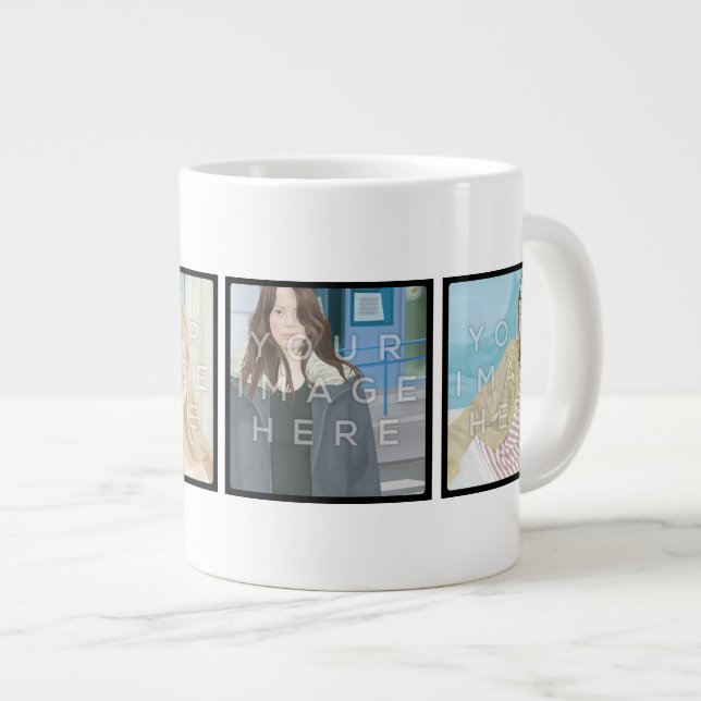 Instagram 4-Photo Personalised Custom Jumbo Mug (Front Right)
