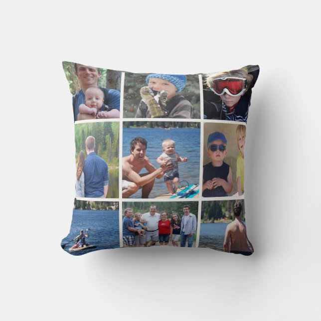 Instagram 9 photo Grow Acceptance Pillow (Front)
