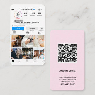 Instagram Beauty Salon Hair & Cosmetic  Business Card