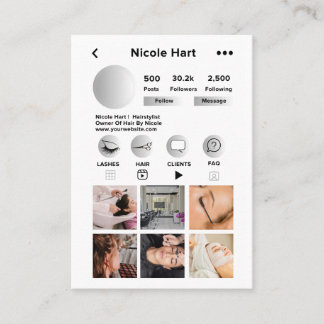 Instagram Business Cards, DIY Canva Business Card