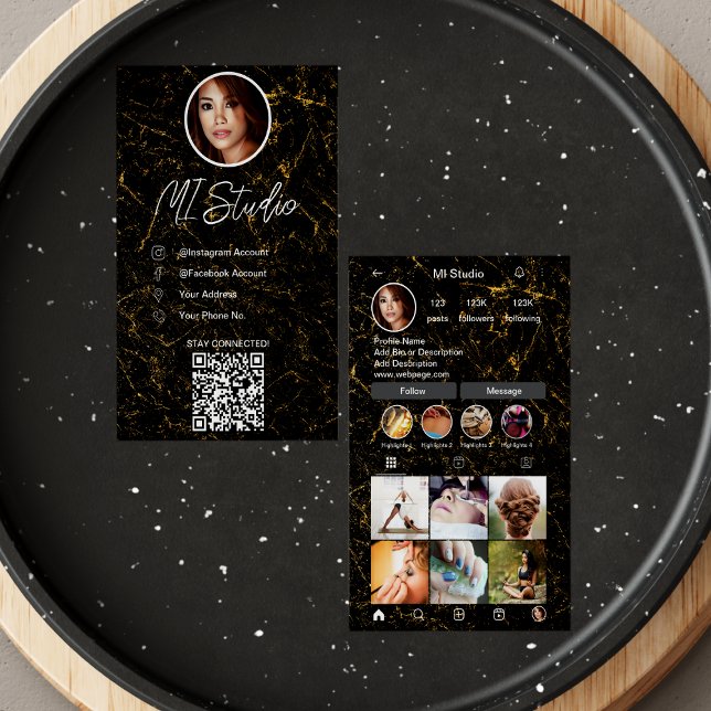 Instagram Business Cards, Influencer, Aesthetician Business Card (Creator Uploaded)