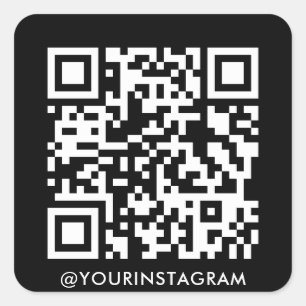 instagram business social media modern qr code square sticker