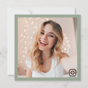 instagram business social media modern Sage Green Invitation