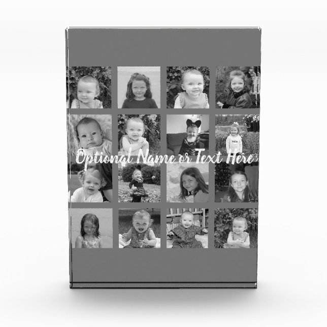 Instagram Collage - 16 pics Can Edit Colour Photo Block (Front)
