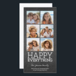 Instagram Collage with 6 photos on Chalkboard Holiday Card<br><div class="desc">Happy Everything! A trendy and whimsical Merry Christmas Greeting with a picture collage of 6 pictures. Can be used for the December holiday or really any celebration.</div>