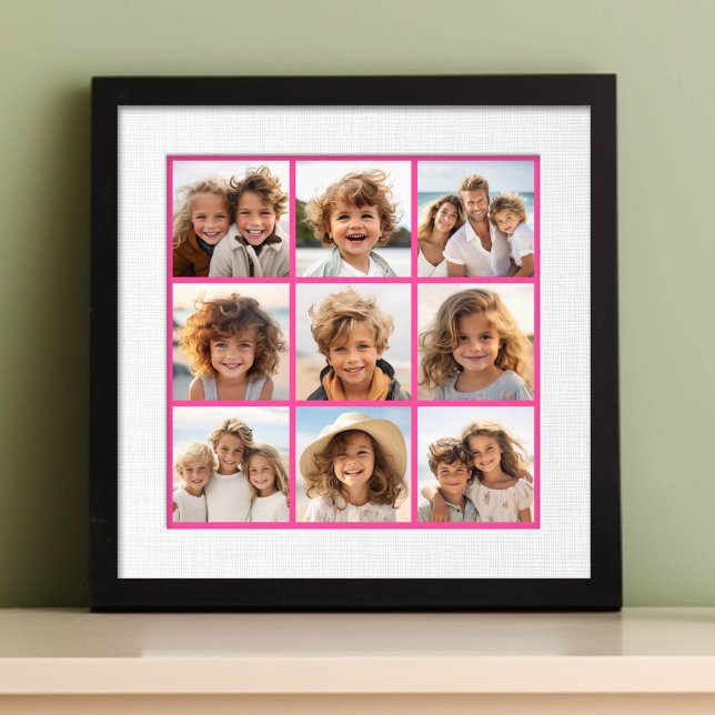 Instagram Collage with 9 square Photo Print (Frameable Photo Collage Photo Print)