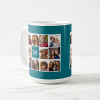 Instagram Collage with Custom Monogram Blue