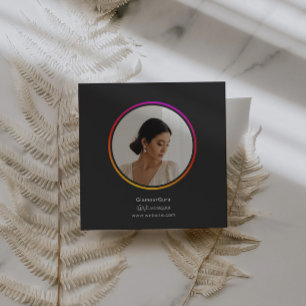 Instagram Dark Theme QR Code 1 Photo Social Media Square Business Card
