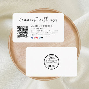 Instagram Facebook Logo Connect with us Qr Code Business Card