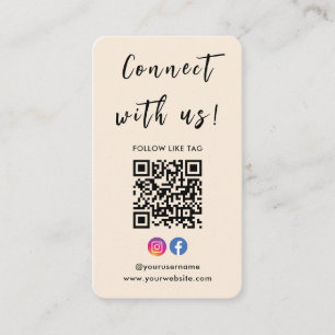 Instagram Facebook Qr Code Connect With Us Boho Business Card