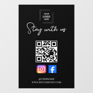 Instagram Facebook QR Social Media Window Cling