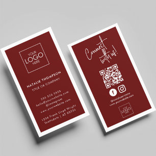 Instagram Facebook Social Media Minimalist QR Code Business Card