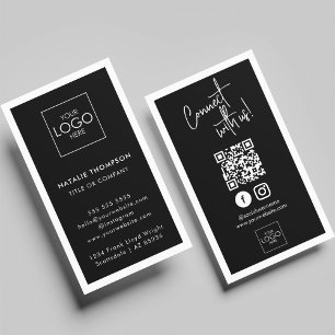 Instagram Facebook Social Media Minimalist QR Code Business Card