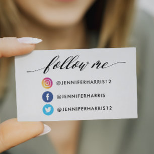 Instagram Facebook Twitter Qr Code Business Card