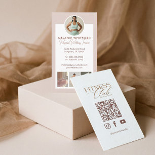 Instagram Fitness Personal Trainer Photo QR Code Business Card