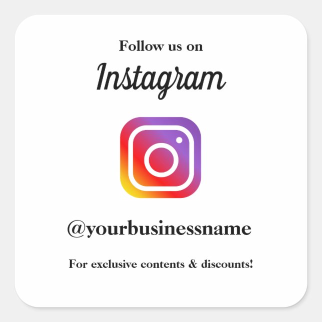 Instagram follow us professional business square sticker (Front)