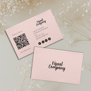 Instagram Follow Us Qr Code Script Calligraphy Business Card