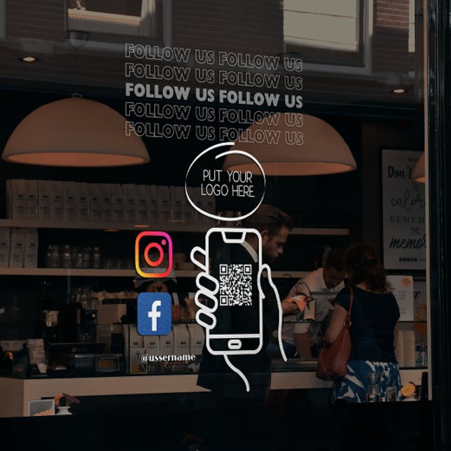 Instagram Follow Us Qr Code White (Instagram Follow Us Qr Code White Window Cling)