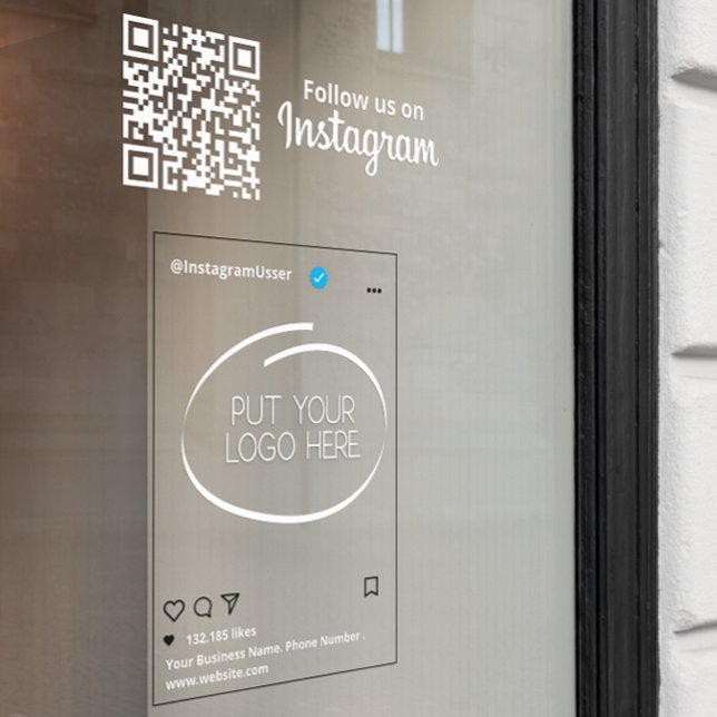 Instagram Follow Us Qr Code White  (Instagram Follow Us Qr Code White Window Cling)