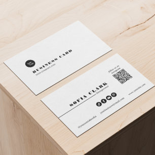 Instagram Follow Us Social Media Icons Modern Bold Business Card