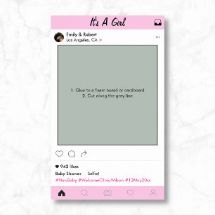 Instagram Frame Baby Shower Party Prop Photo Booth Poster