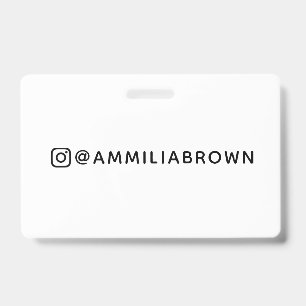 Instagram Handle Custom Social Media Name Design ID Badge