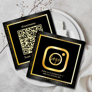 Instagram Influencer Vlogger Photo Style Gold Square Business Card