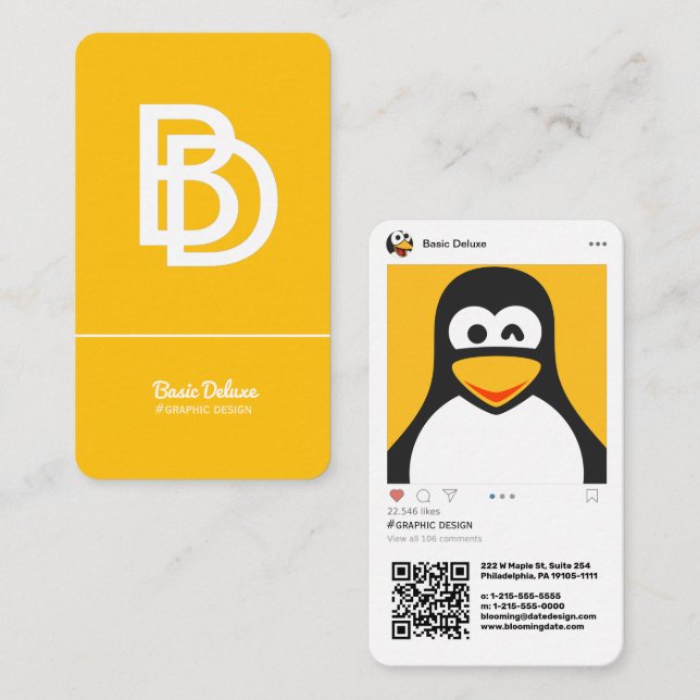 Instagram-Inspired Modern Business Card (Front/Back)