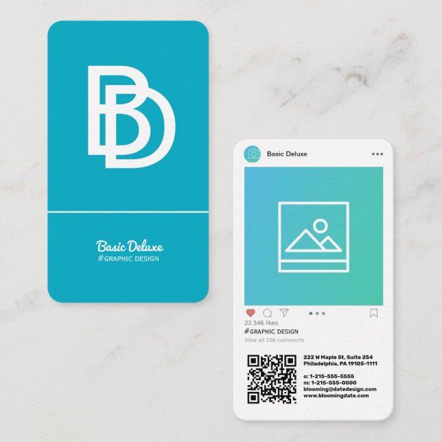 Instagram-Inspired Modern Business Card (Front/Back)