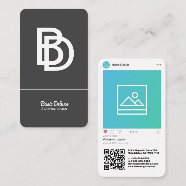 Instagram-Inspired Modern Business Card (Front/Back)