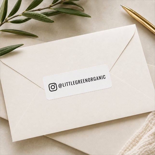 Instagram Label | Business Insta Handle Sticker (Custom Instagram label sticker for envelopes, packages, thank you cards, and mailers.)