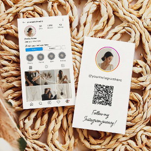 Instagram Light Theme QR Code 7 Photo Social Media Business Card