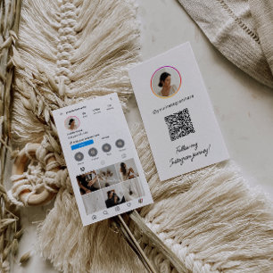 Instagram Light Theme QR Code 7 Photo Social Media Business Card