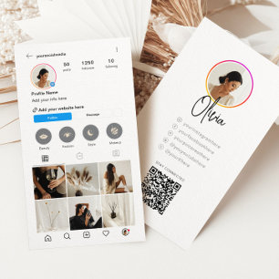 Instagram Light Theme QR Code 7 Photo Social Media Business Card