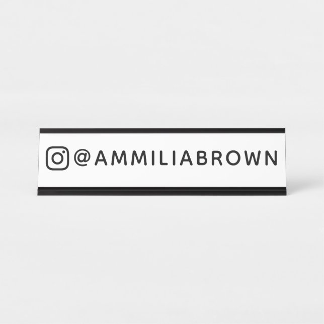 Instagram Logo | Custom Insta Name Branding Desk Name Plate (Front)